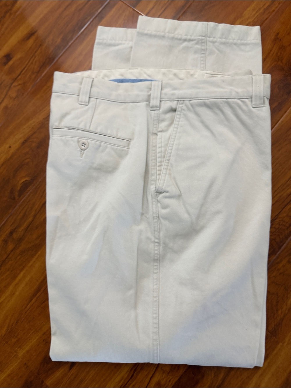 Lands' End Men's Cream Chino Pants